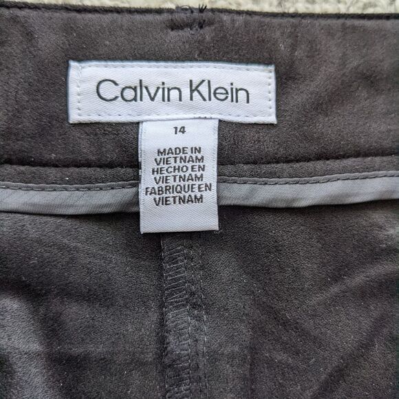 NWT CALVIN KLEIN Faux suede pants with pockets sz 14 @U - Picture 11 of 14